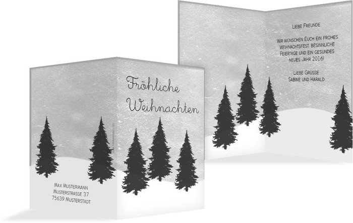 Weihnachtsgrußkarte Winterwald