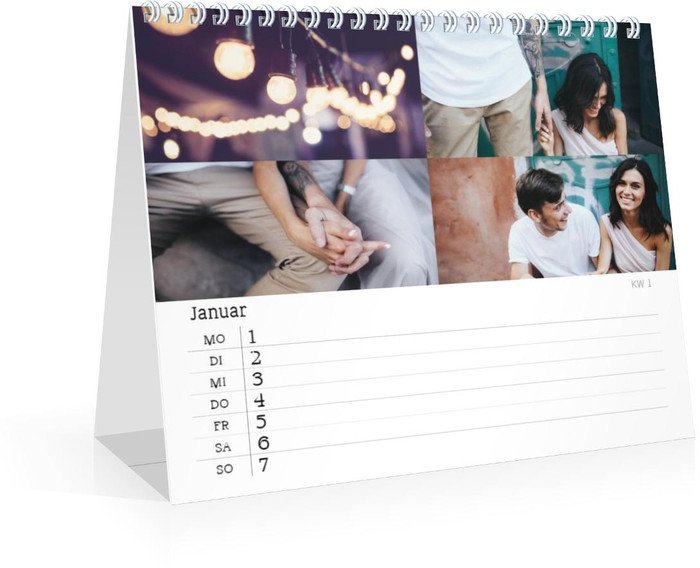 Wochen-Tischkalender Blanko Collage