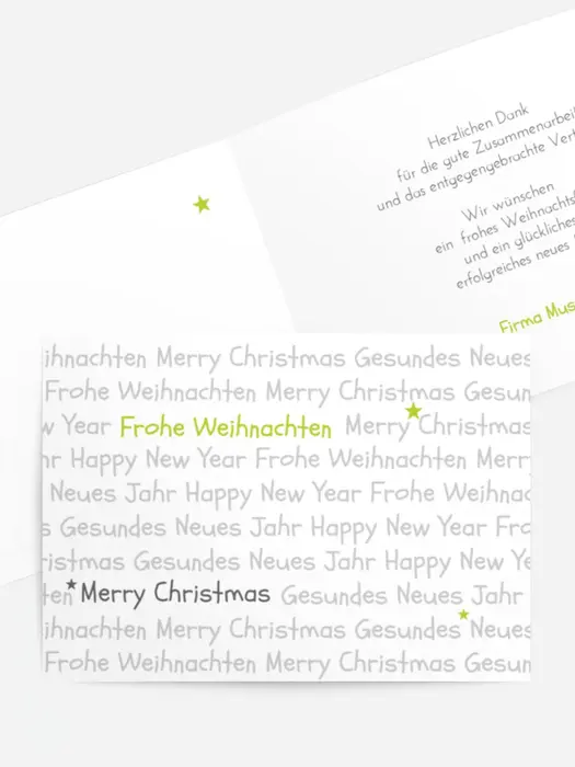 Weihnachtsgrußkarte Schrift