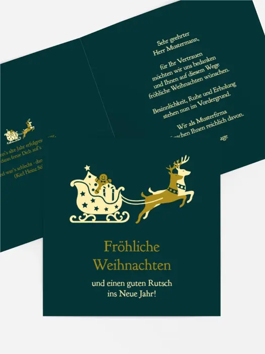 Weihnachtsgrußkarte Kutsche