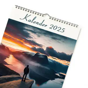 3-Monatskalender 2025 liegend mit Bild einer Berglandschaft