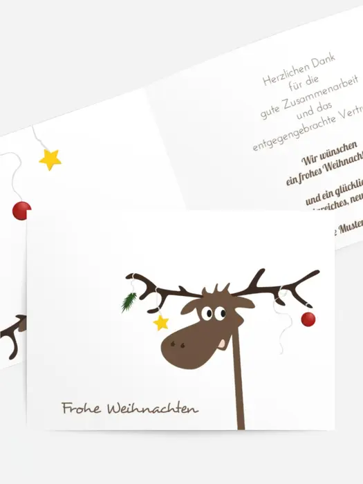 Weihnachtskarte Elch