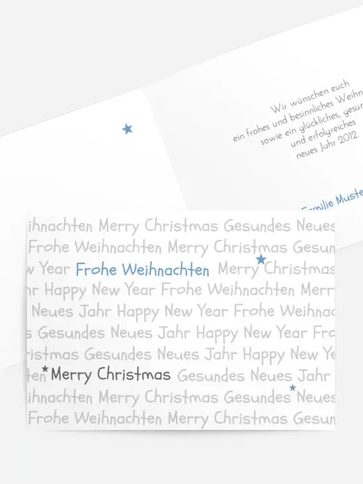 Weihnachts Grußkarte privat Schrift