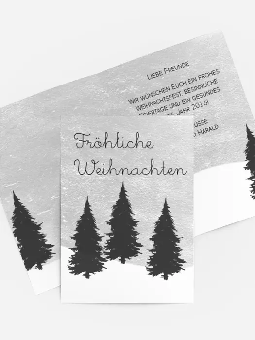 Weihnachtsgrußkarte Winterwald