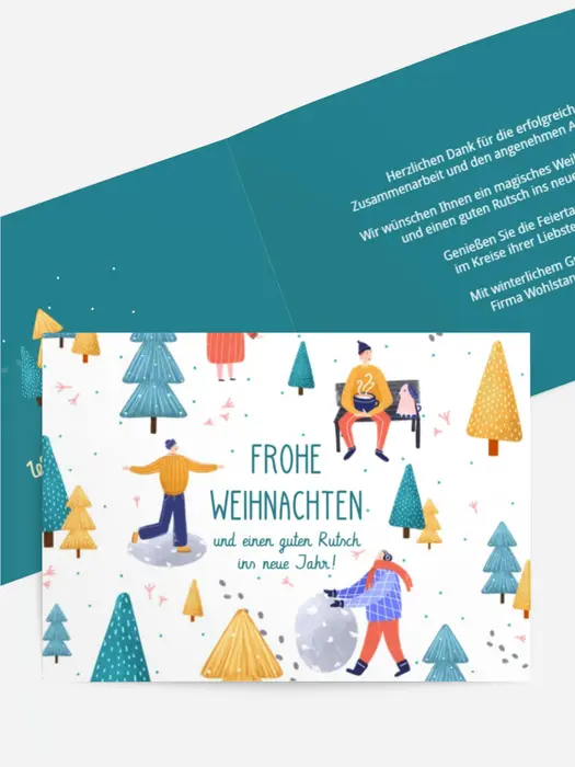 Weihnachtsgrußkarte Fröhliche Winterzeit