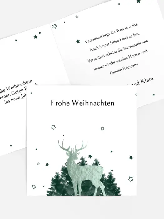 Weihnachtsgrußkarte Hirsch