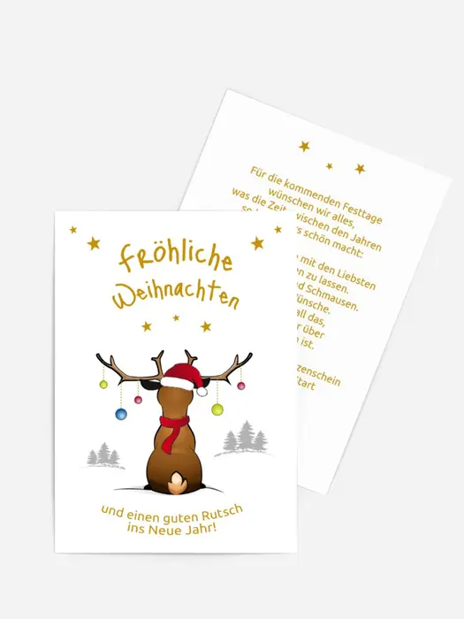 Weihnachtskarte Privat Rudolph