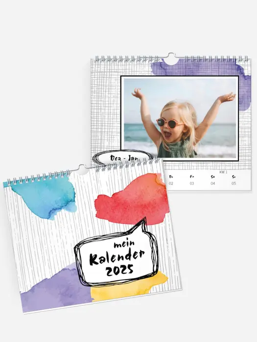 Wochen-Wandkalender Gestrichelt