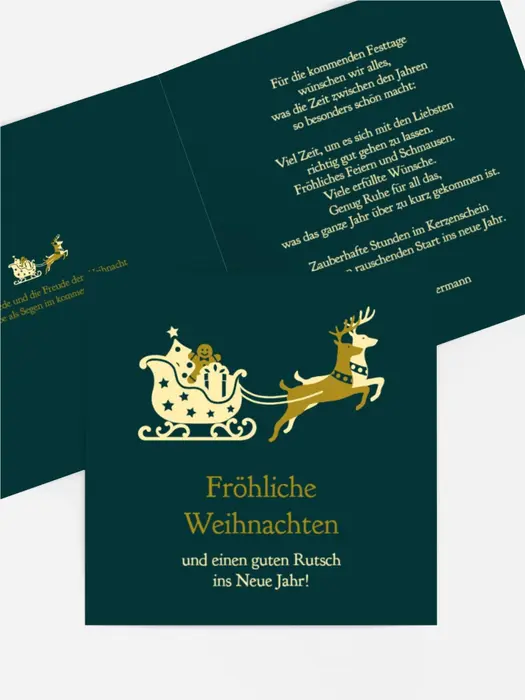 Weihnachtsgrußkarte Kutsche